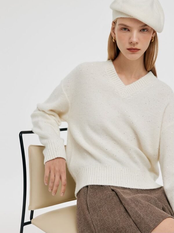 Wool And Cashmere Sequins Women Sweater