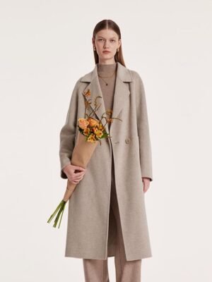 Wool Notched Lapel Double-Faced Women Coat